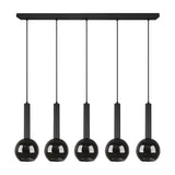 Clayton 5 Light Glass Chandelier – Matt Black