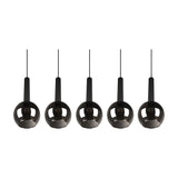 Clayton 5 Light Glass Chandelier – Matt Black