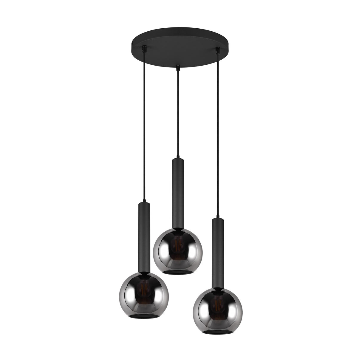 Clayton 3 Light Globe Chandelier – Matt Black