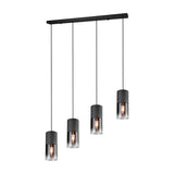 Robin 4 Light Glass Chandelier – Matt Black