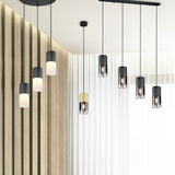 Robin 4 Light Glass Chandelier – Matt Black