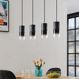 Robin 4 Light Glass Chandelier – Matt Black