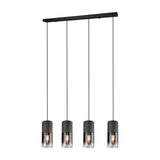 Robin 4 Light Glass Chandelier – Matt Black