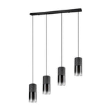Robin 4 Light Glass Chandelier – Matt Black