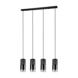 Robin 4 Light Glass Chandelier – Matt Black