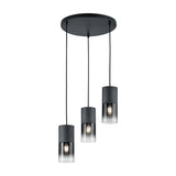 Robin 3 Light Glass Chandelier – Matt Black