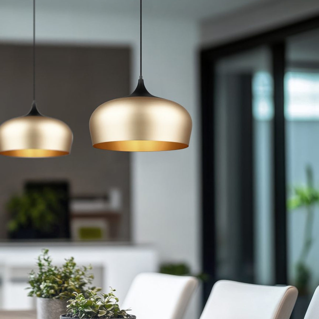Chiron Dome Pendant – Black & Brass