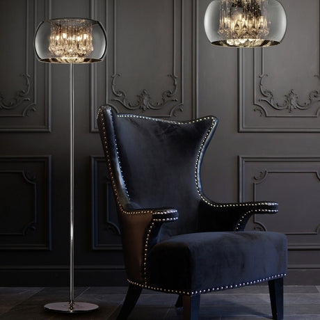 Vapore 6 Light Glass Chandelier – Chrome