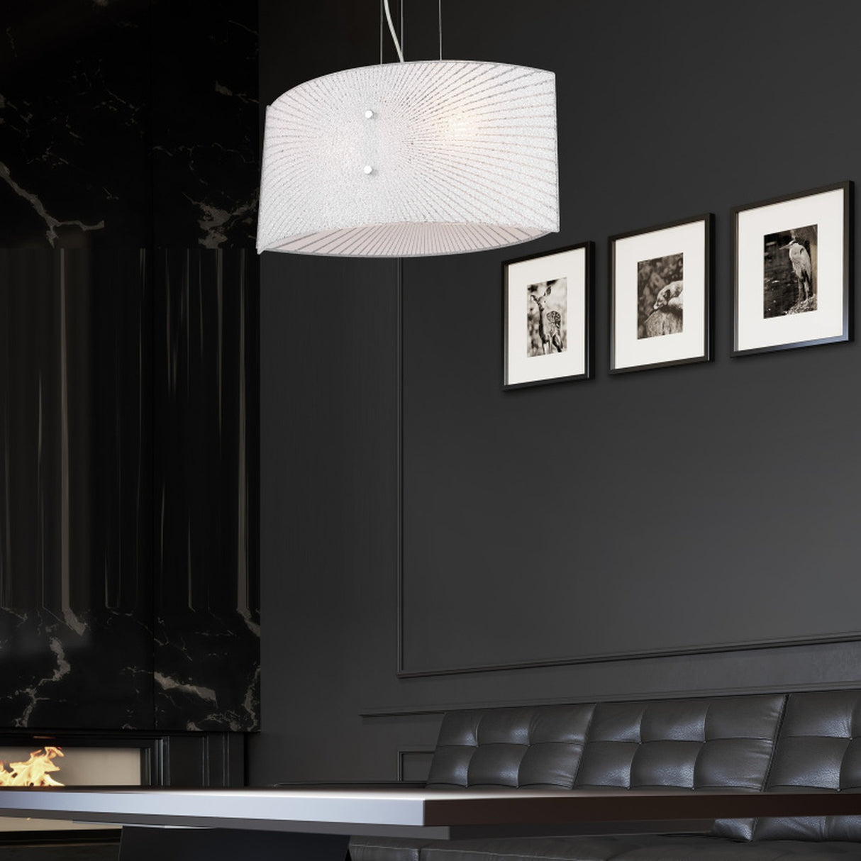 Elisa 2 Light Glass Chandelier – Chrome