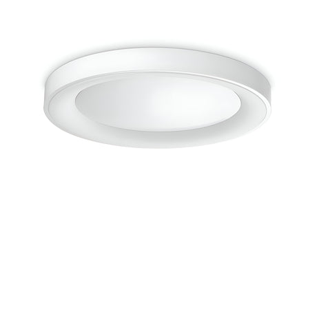 Introducing the Solisca LED Ceiling & Wall Light 28W 3000K - White, a modern ceiling fixture with a circular design and minimalist appeal. This 50cm light offers energy-efficient illumination, featuring a smooth finish that gives the appearance of being flush-mounted against the ceiling, effortlessly combining style with sustainability.