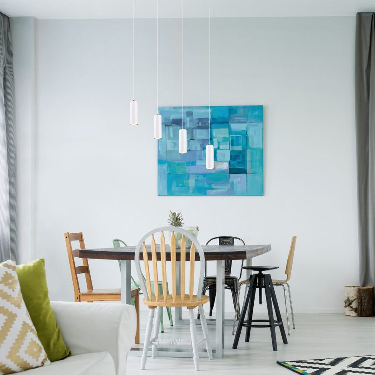 Marley 4 Light Linear Chandelier – White