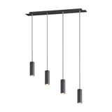 Marley 4 Light Linear 75cm Chandelier – Matt Black