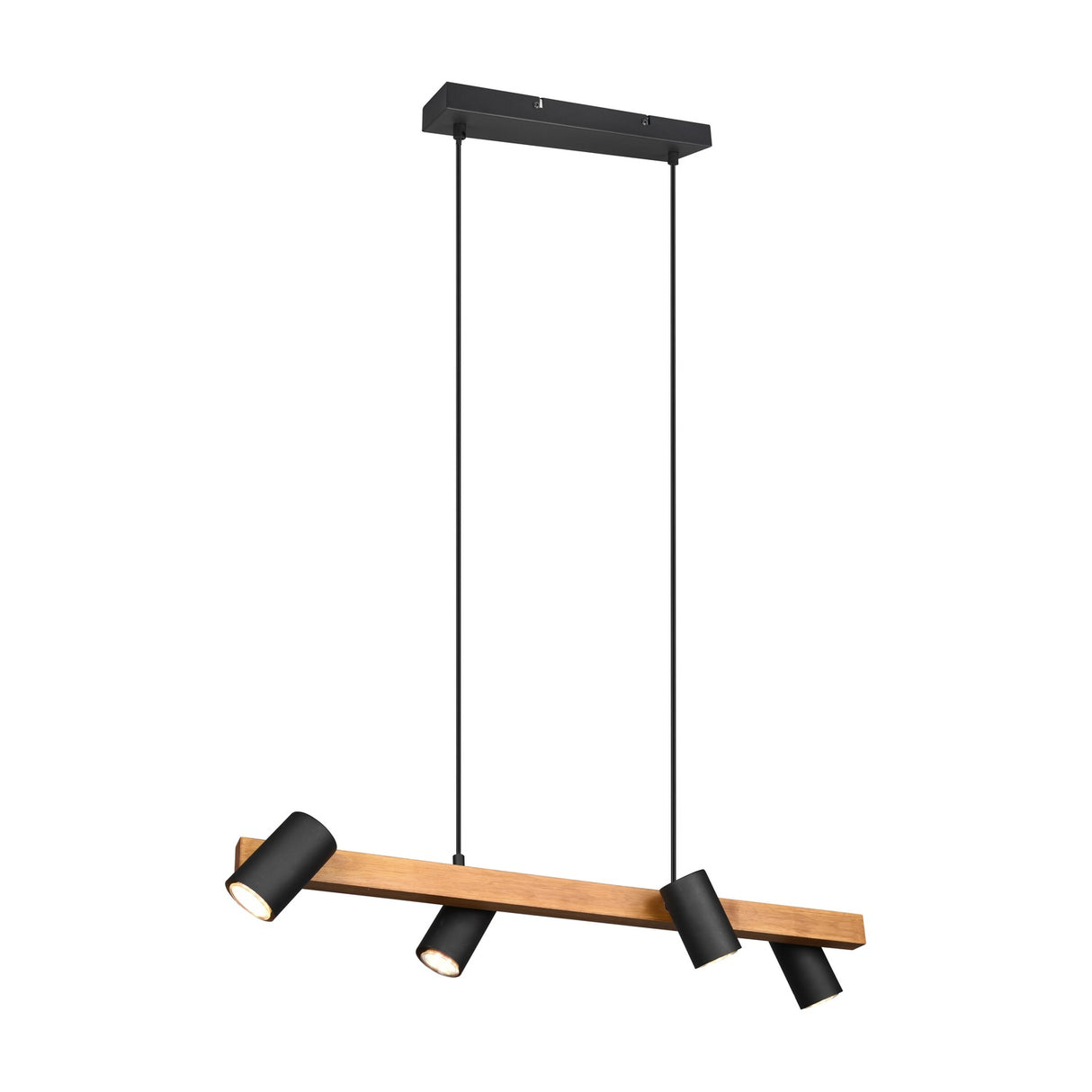 Marley 4 Light Wooden Chandelier – Black & Wood