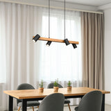 Marley 4 Light Wooden Chandelier – Black & Wood