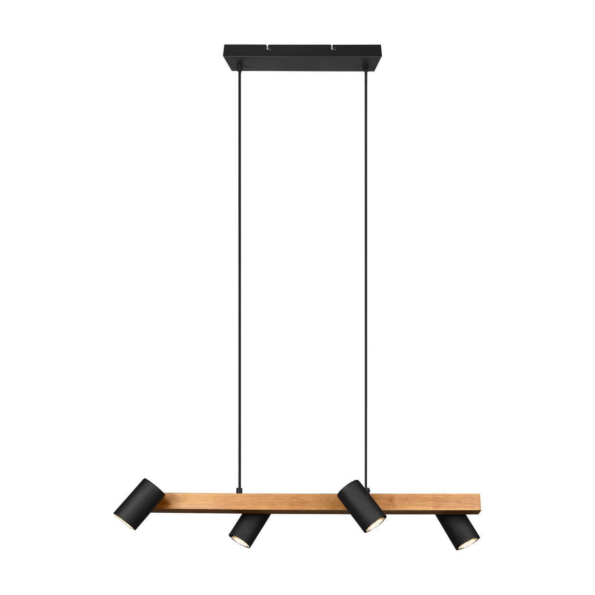 Marley 4 Light Wooden Chandelier – Black & Wood