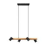 Marley 4 Light Wooden Chandelier – Black & Wood