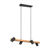 Marley 4 Light Wooden Chandelier – Black & Wood