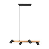 Marley 4 Light Wooden Chandelier – Black & Wood