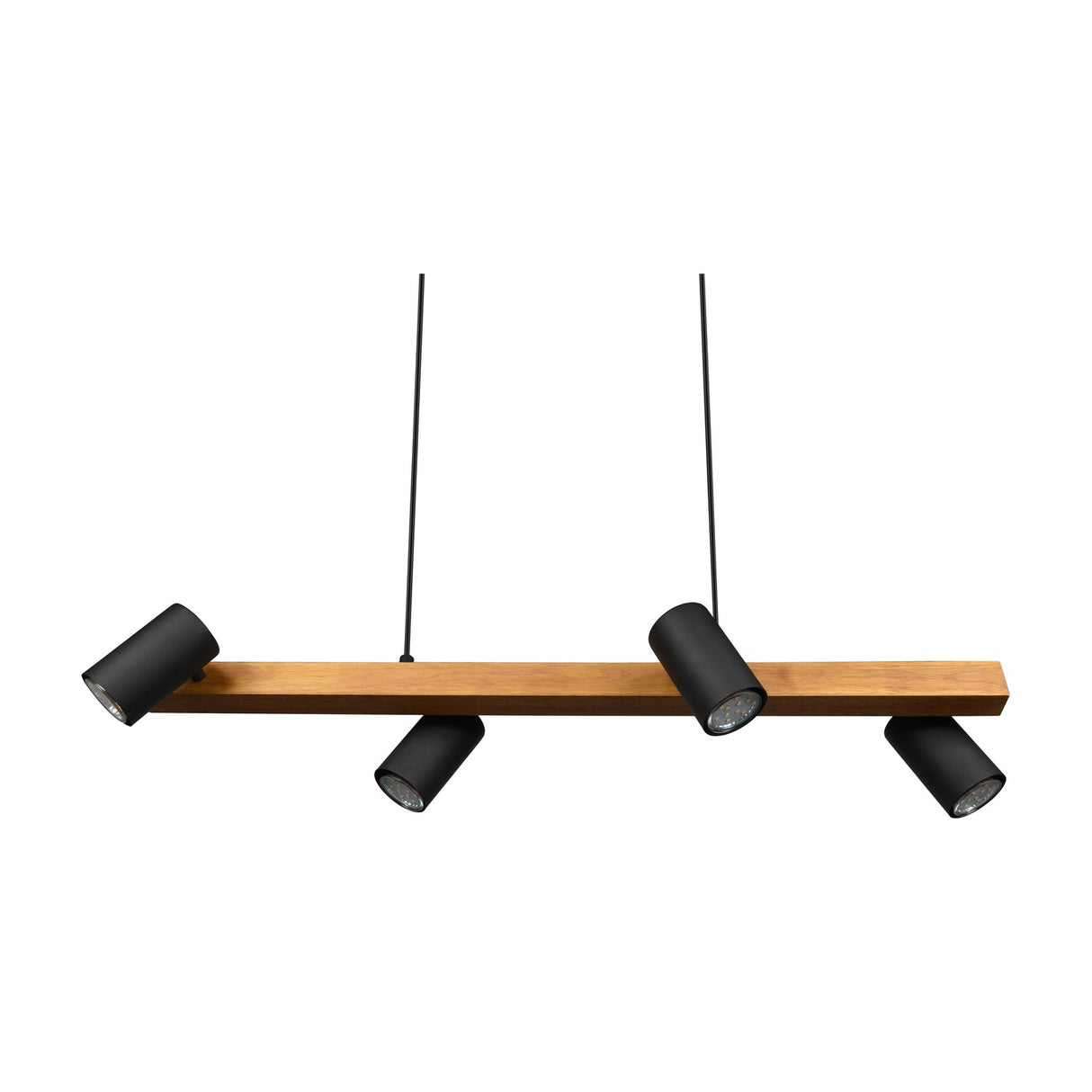 Marley 4 Light Wooden Chandelier – Black & Wood