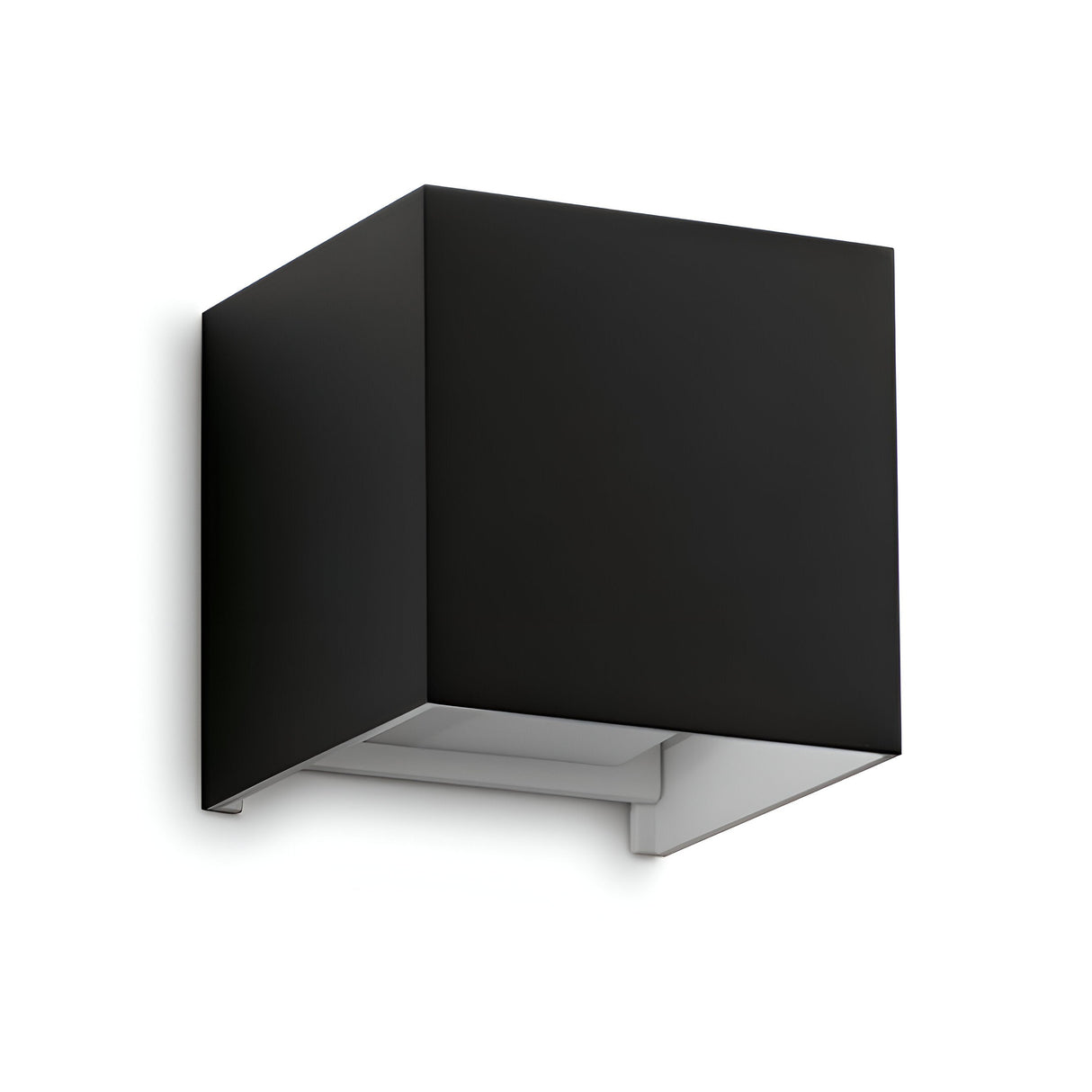 Introducing the Flareon LED Outdoor 12W 3000K Wall Light in black, featuring a minimalist cubic design perfect for wall mounting. This 10cm light directs illumination downward, embodying a sleek and contemporary style while offering energy-efficient lighting for any space.