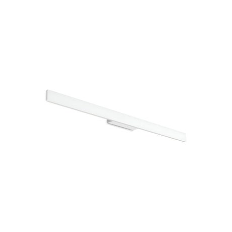 Introducing the Reflek Outdoor LED Linear Wall Light, a 104cm fixture that embodies minimalist modern design with its rectangular white shade mounted on a compact base. This energy-efficient light adds a sleek and contemporary touch, perfect for indoor settings against a plain white background.
