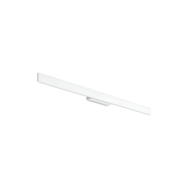 Introducing the Reflek Outdoor LED Linear Wall Light, a 104cm fixture that embodies minimalist modern design with its rectangular white shade mounted on a compact base. This energy-efficient light adds a sleek and contemporary touch, perfect for indoor settings against a plain white background.