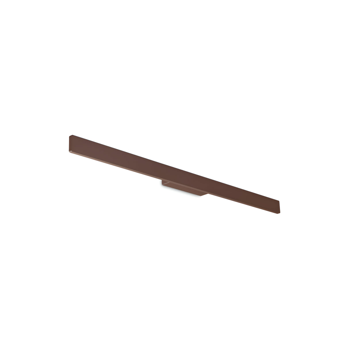 The Reflek Outdoor LED Linear Wall Light 20W 3000K in brown, measuring 104 cm, is elegantly showcased against a simple white backdrop. Designed with both aesthetics and practicality in mind, this sleek, rectangular light fixture provides weather-resistant and energy-efficient illumination suitable for any environment.