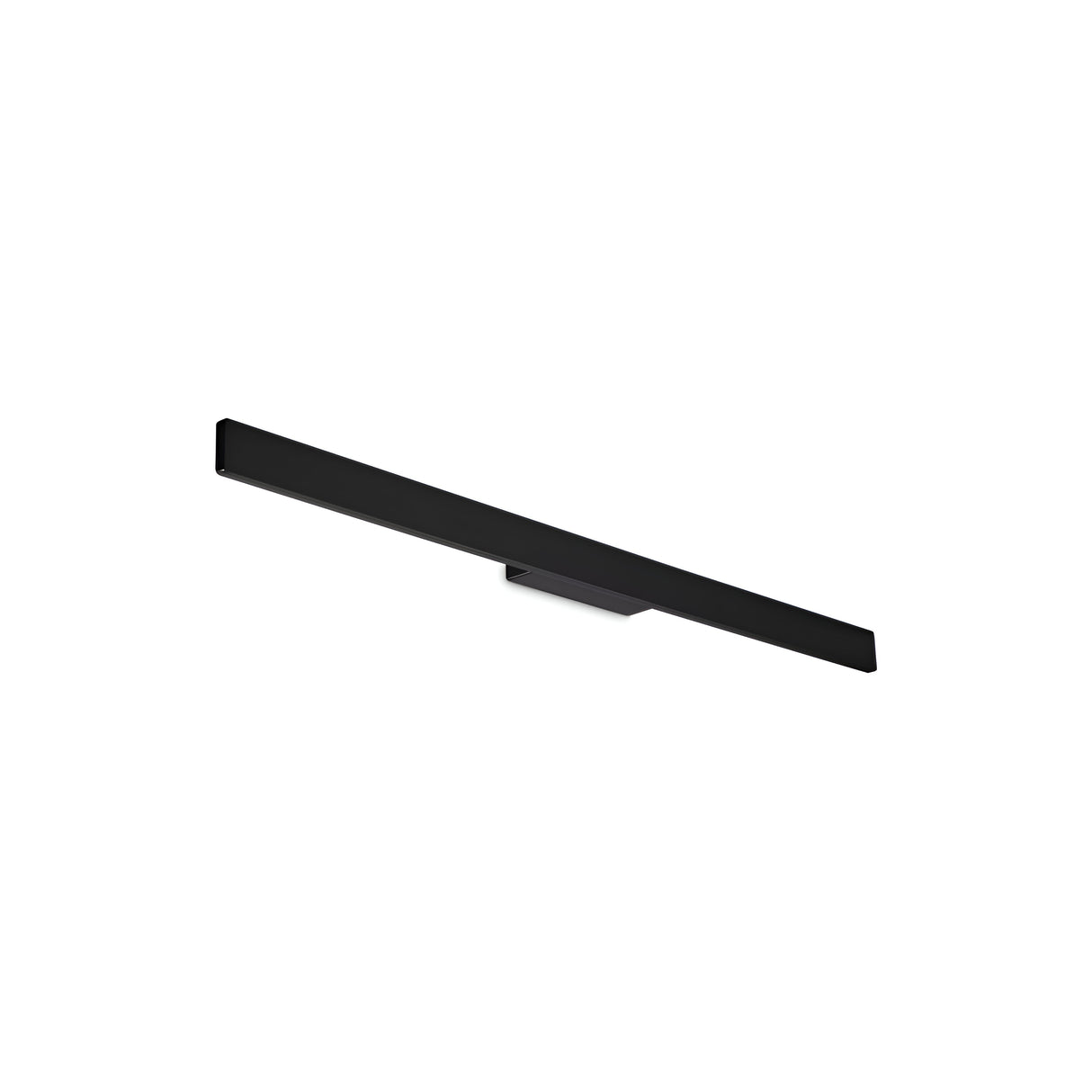 A minimalist and modern Reflek Outdoor LED Linear Wall Light, 20W with a slim rectangular design in black, perfect as an energy-efficient outdoor fixture, mounted on a white background.