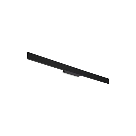 A minimalist and modern Reflek Outdoor LED Linear Wall Light, 20W with a slim rectangular design in black, perfect as an energy-efficient outdoor fixture, mounted on a white background.