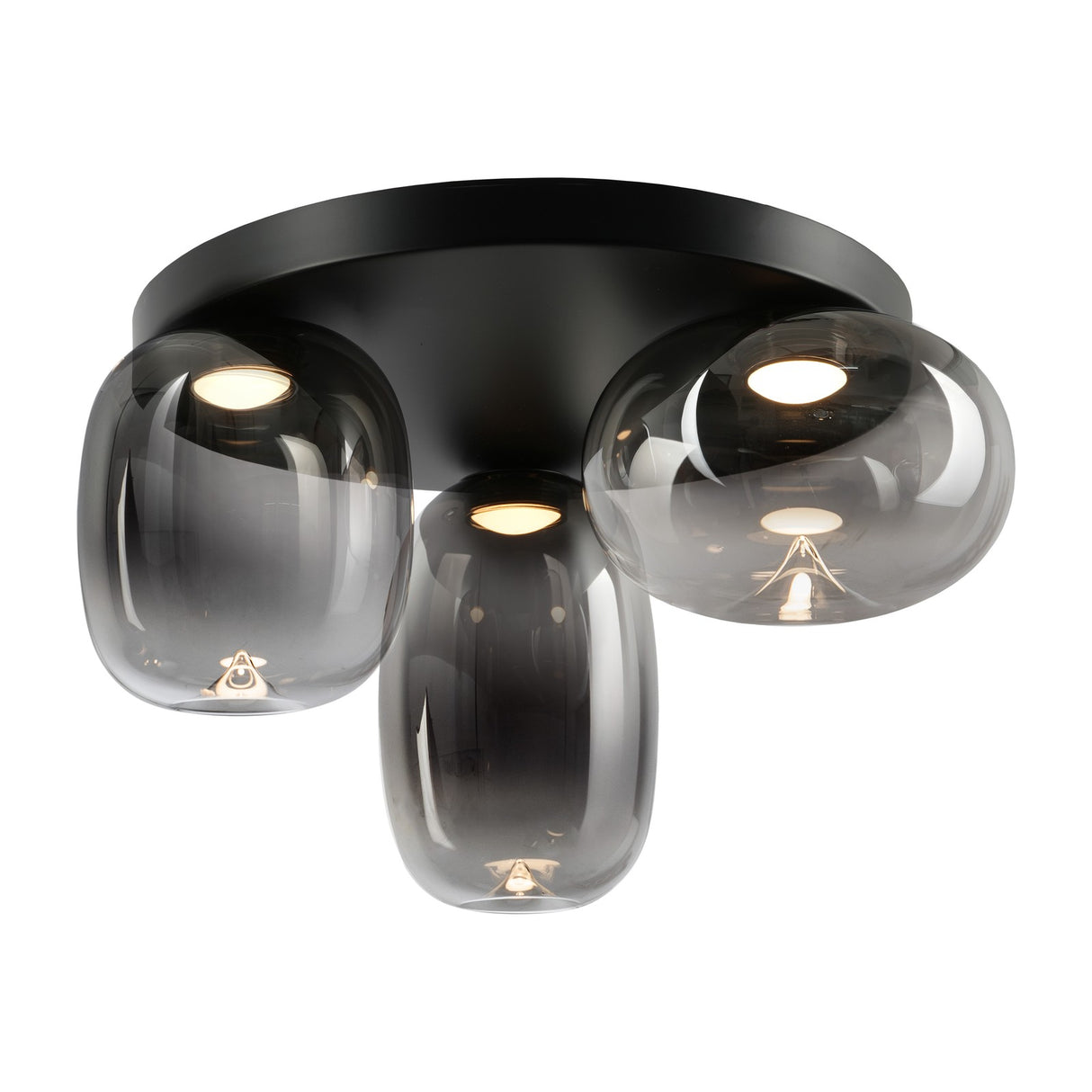 Onice 3 Light LED Flush Ceiling Light - Black