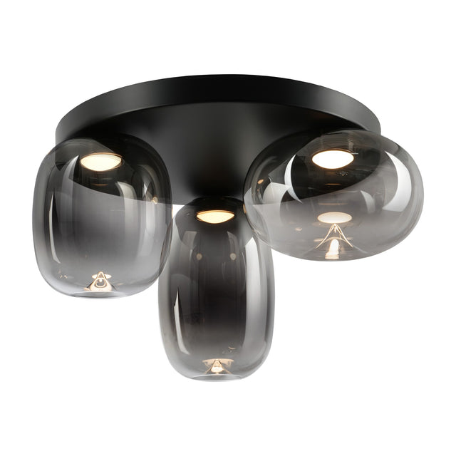 Onice 3 Light LED Flush Ceiling Light - Black