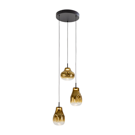 Aledis 3 Light LED Pendant - Gold and Black