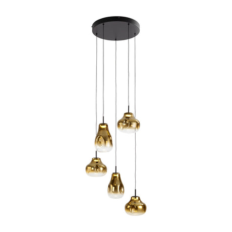 Aledis 5 Light LED Pendant - Gold and Black