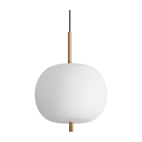 Umile Globe Pendant Light - Satin Gold & White Glass