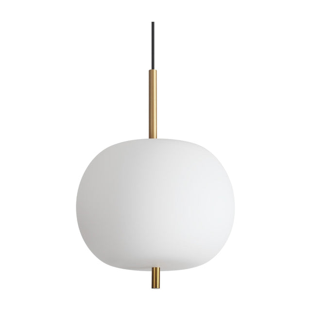 Umile Globe Pendant Light - Satin Gold & White Glass