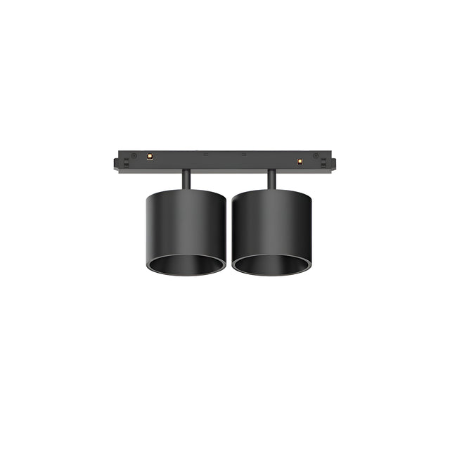 The Luxeon LED Magnetic Twin Track Spotlight 20W 3000K – Black is a minimalist ceiling light fixture, designed with energy-efficient lighting and two cylindrical lamps attached to a rectangular mount. Its simple and modern style makes it perfect for contemporary interior design.