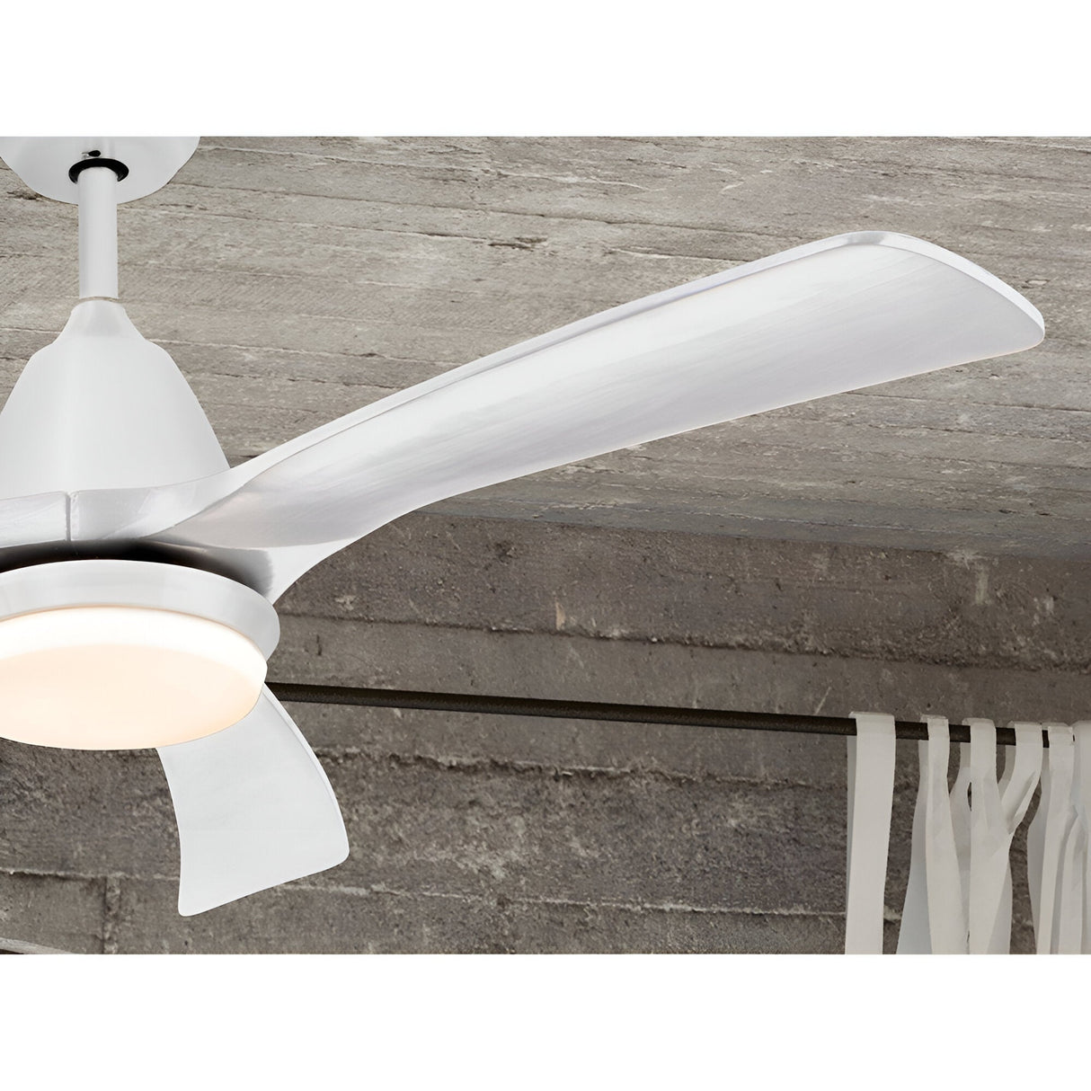 Aspas CCT Dimmable LED Wood Ceiling Fan Light - White