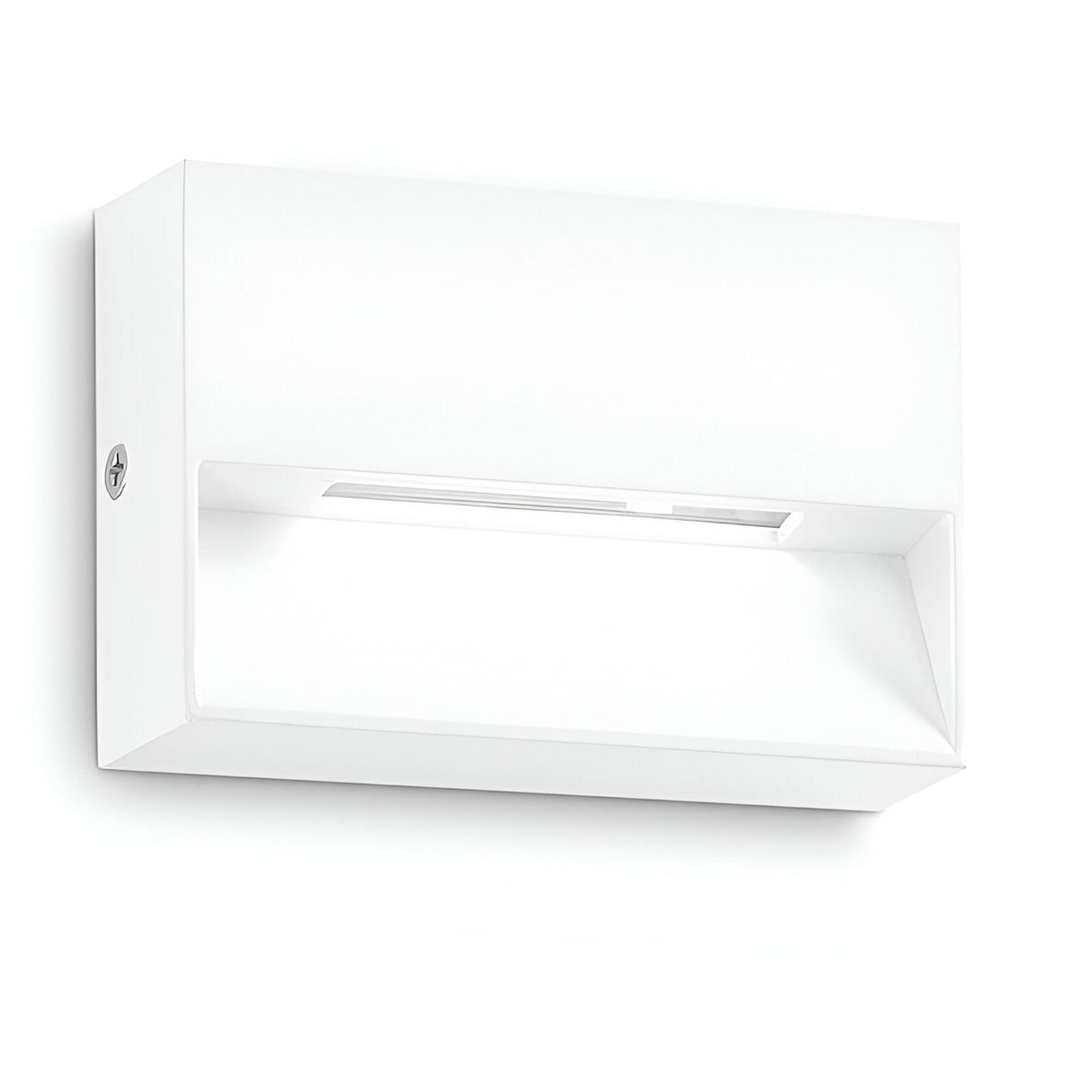 Introducing the Arctis Small LED Outdoor Wall Light 1.5W 3000K in White—a minimalist and energy-efficient wall-mounted fixture with a sleek rectangular design, featuring a small, recessed LED light strip centered perfectly for a contemporary look. This modern piece is built to last outdoors with an IP65-rated durability.
