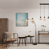 Lumina 3 Light Glass Amber Chandelier – Matt Black