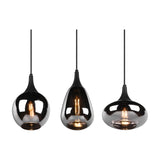 Lumina 3 Light Glass Chrome Chandelier – Matt Black
