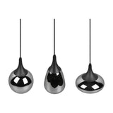 Lumina 3 Light Glass Chrome Chandelier – Matt Black