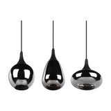 Lumina 3 Light Glass Chrome Chandelier – Matt Black