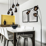 Lumina 6 Light Linear Chrome Chandelier – Matt Black