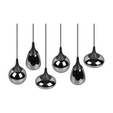 Lumina 6 Light Linear Chrome Chandelier – Matt Black