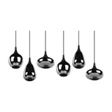 Lumina 6 Light Linear Chrome Chandelier – Matt Black