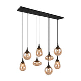 Lumina 8 Light Linear Amber Chandelier – Matt Black