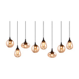 Lumina 8 Light Linear Amber Chandelier – Matt Black