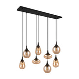 Lumina 8 Light Linear Amber Chandelier – Matt Black