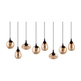Lumina 8 Light Linear Amber Chandelier – Matt Black