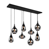 Lumina 8 Light Linear Chrome Chandelier – Matt Black